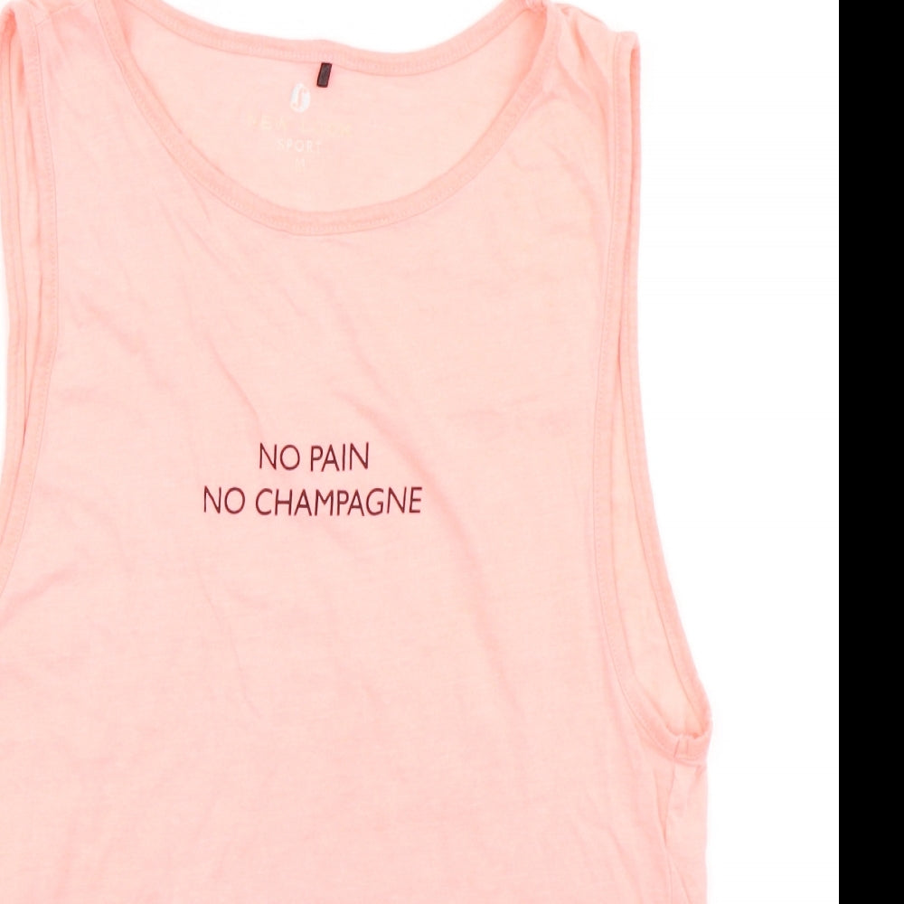 Womens UK Size M New Look Pink Basic Tank