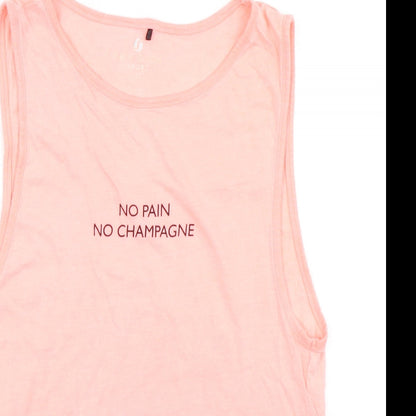Womens UK Size M New Look Pink Basic Tank