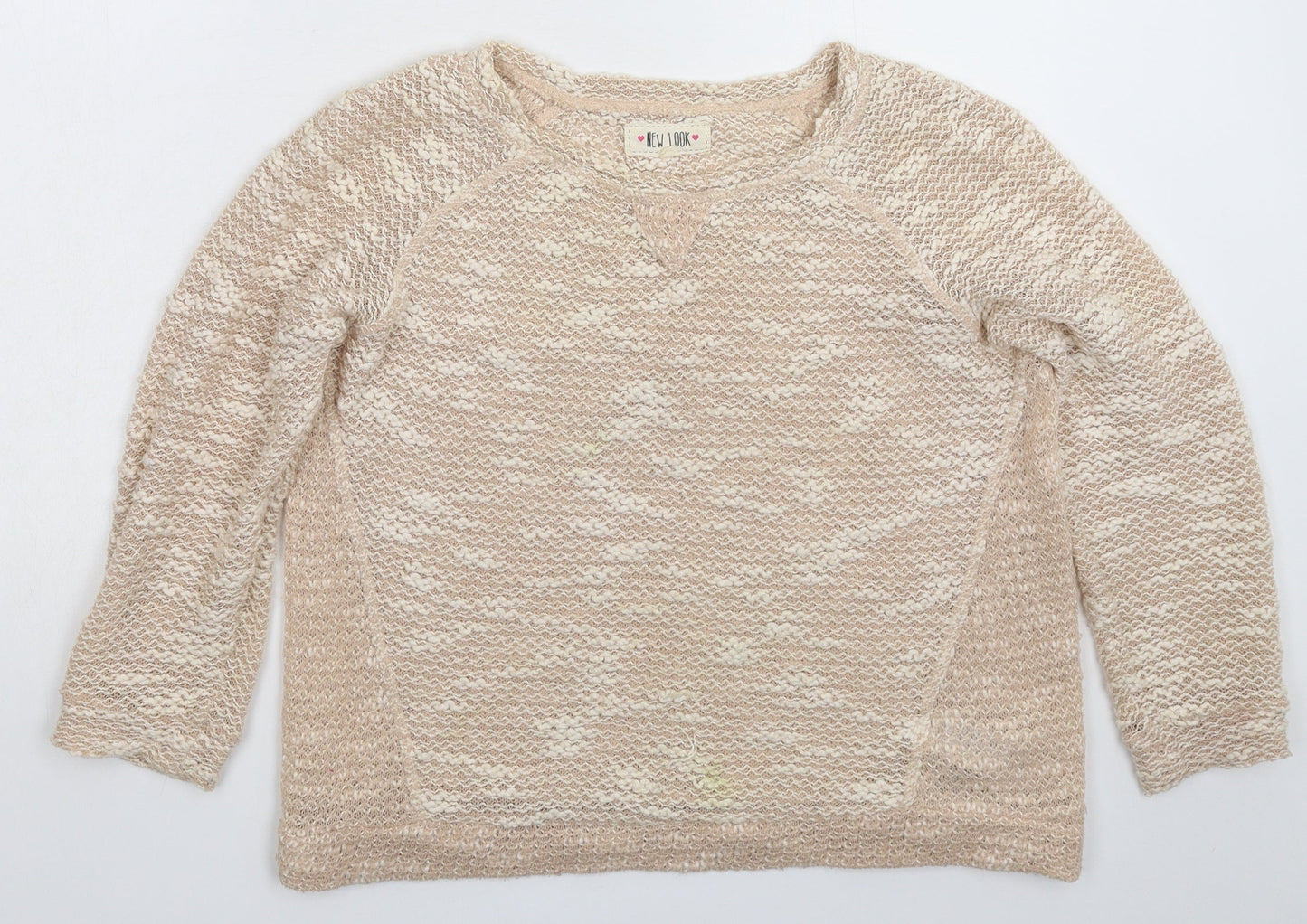 Womens UK Size 8 New Look Beige Pullover Jumper