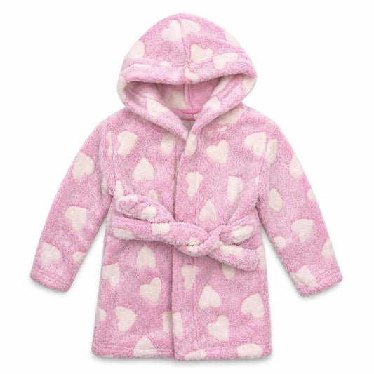 Kids&Co Girls Pink Solid Fleece Kimono Robe Size 9-12 Months