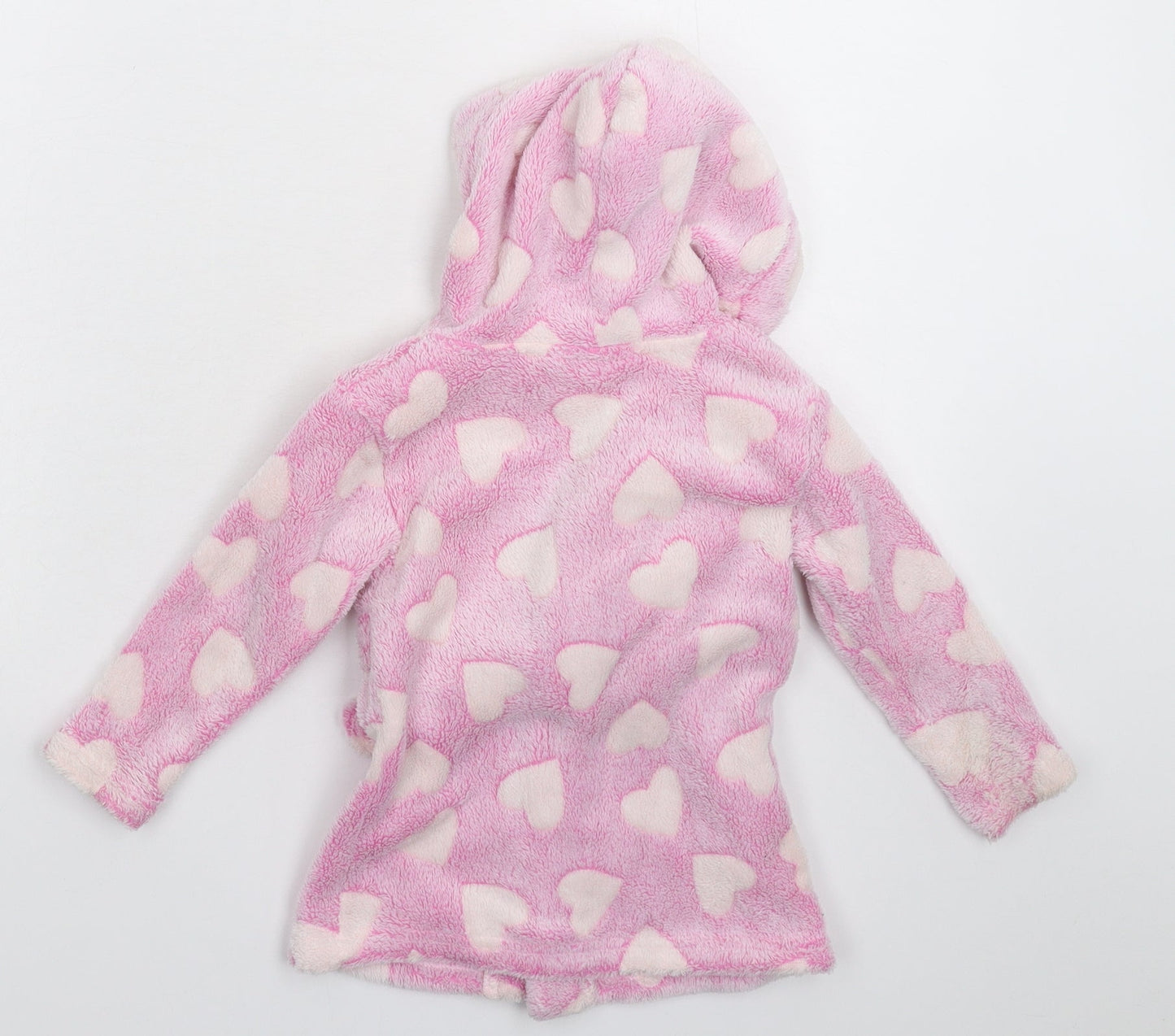 Kids&Co Girls Pink Solid Fleece Kimono Robe Size 9-12 Months