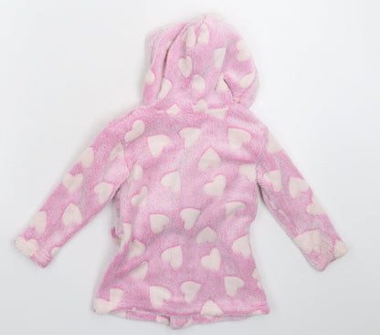 Kids&Co Girls Pink Solid Fleece Kimono Robe Size 9-12 Months