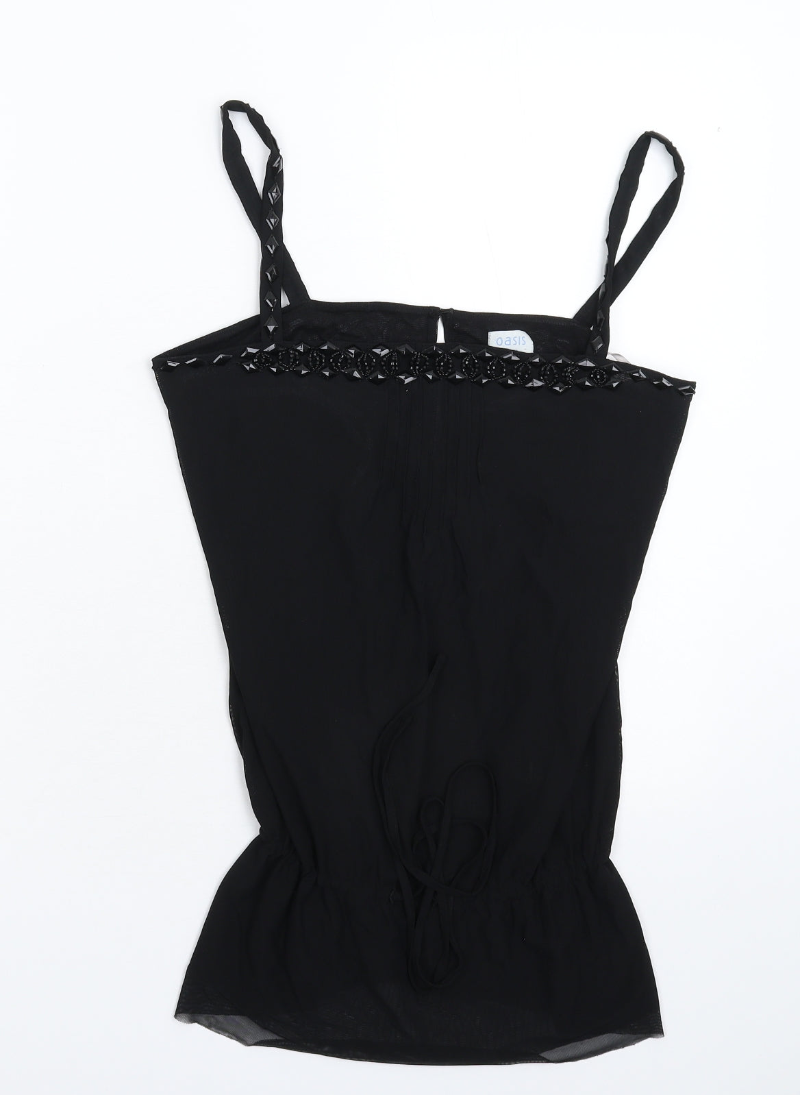 Womens UK Size 14 Oasis Black Basic Tank
