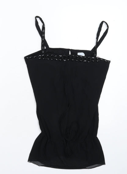 Womens UK Size 14 Oasis Black Basic Tank