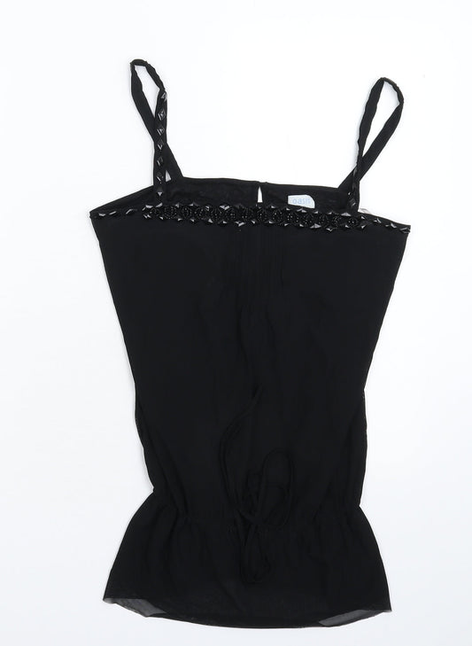 Womens UK Size 14 Oasis Black Basic Tank