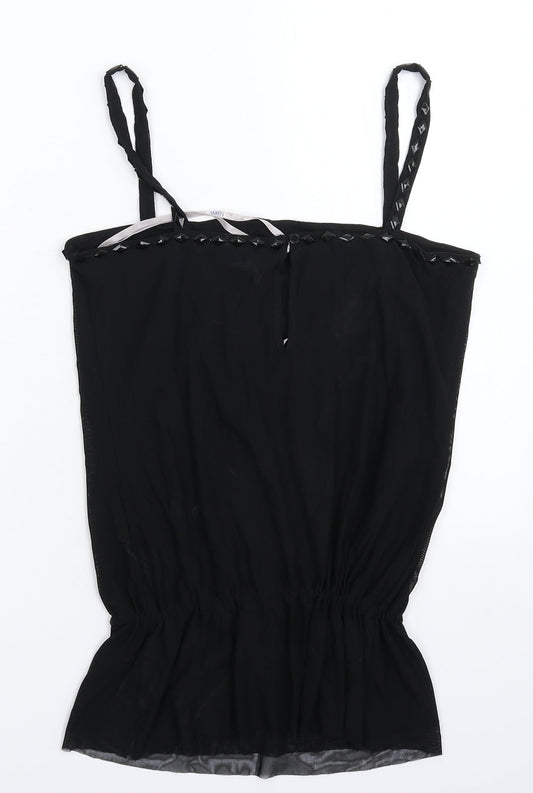 Womens UK Size 14 Oasis Black Basic Tank