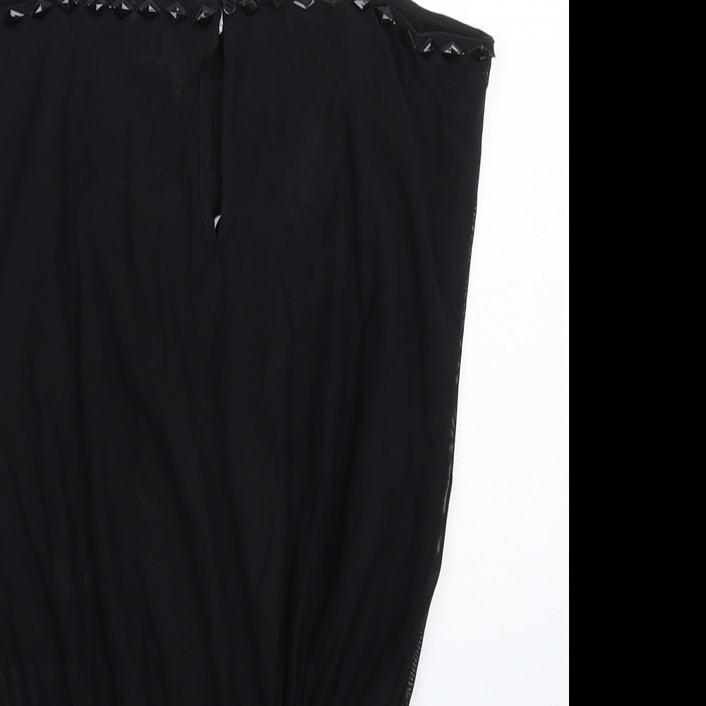 Womens UK Size 14 Oasis Black Basic Tank