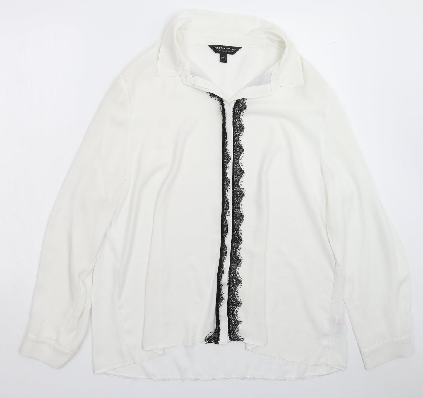 Womens UK Size 20 Dorothy Perkins White Basic Button-Up