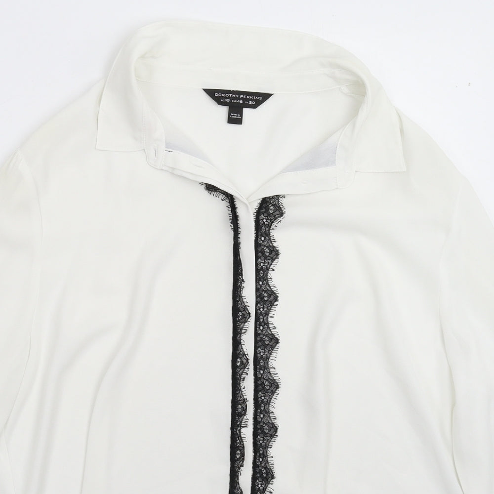 Womens UK Size 20 Dorothy Perkins White Basic Button-Up