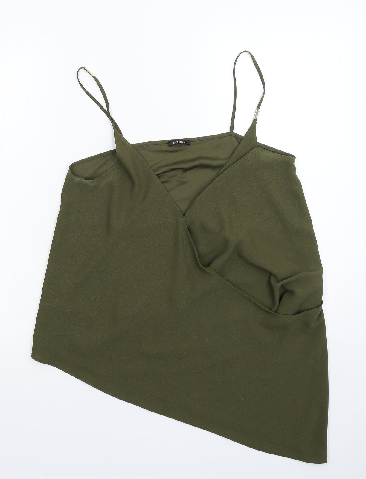 Womens UK Size 14 River Island Green Basic Tank