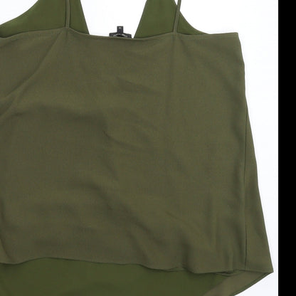 Womens UK Size 14 River Island Green Basic Tank