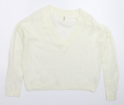 Womens UK Size 10 Missguided White Pullover Jumper