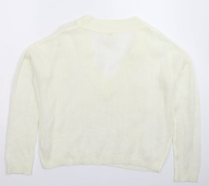 Womens UK Size 10 Missguided White Pullover Jumper