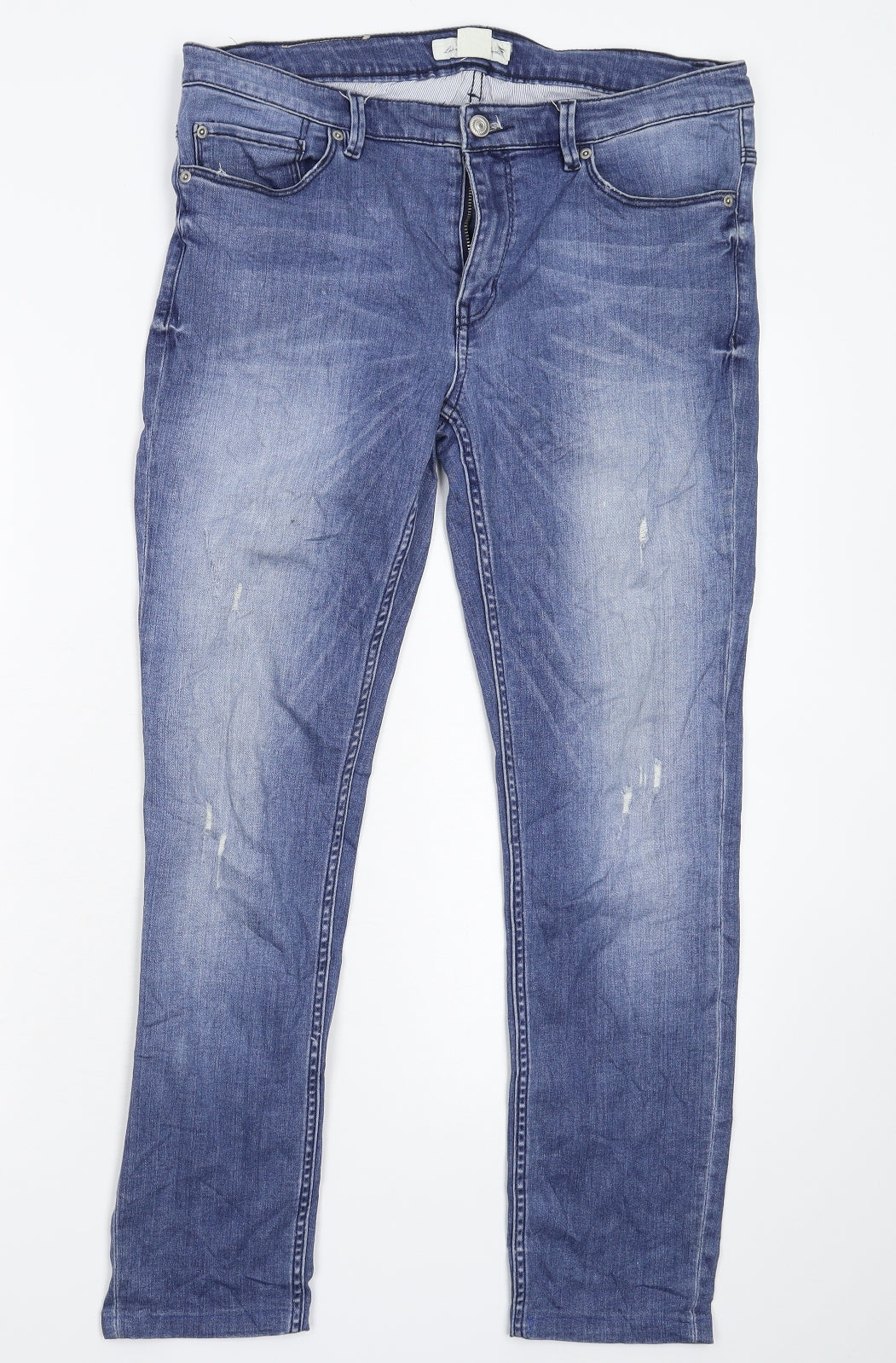H&M Womens Blue  Denim Skinny Jeans Size 33 in L27 in