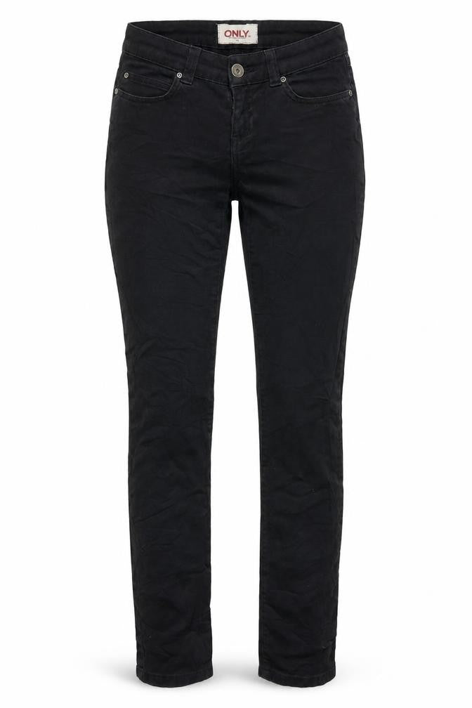 Front view of Only women’s black denim skinny jeans, size UK 26, in, 31-inch leg