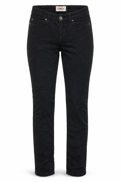 Front view of Only women’s black denim skinny jeans, size UK 26, in, 31-inch leg