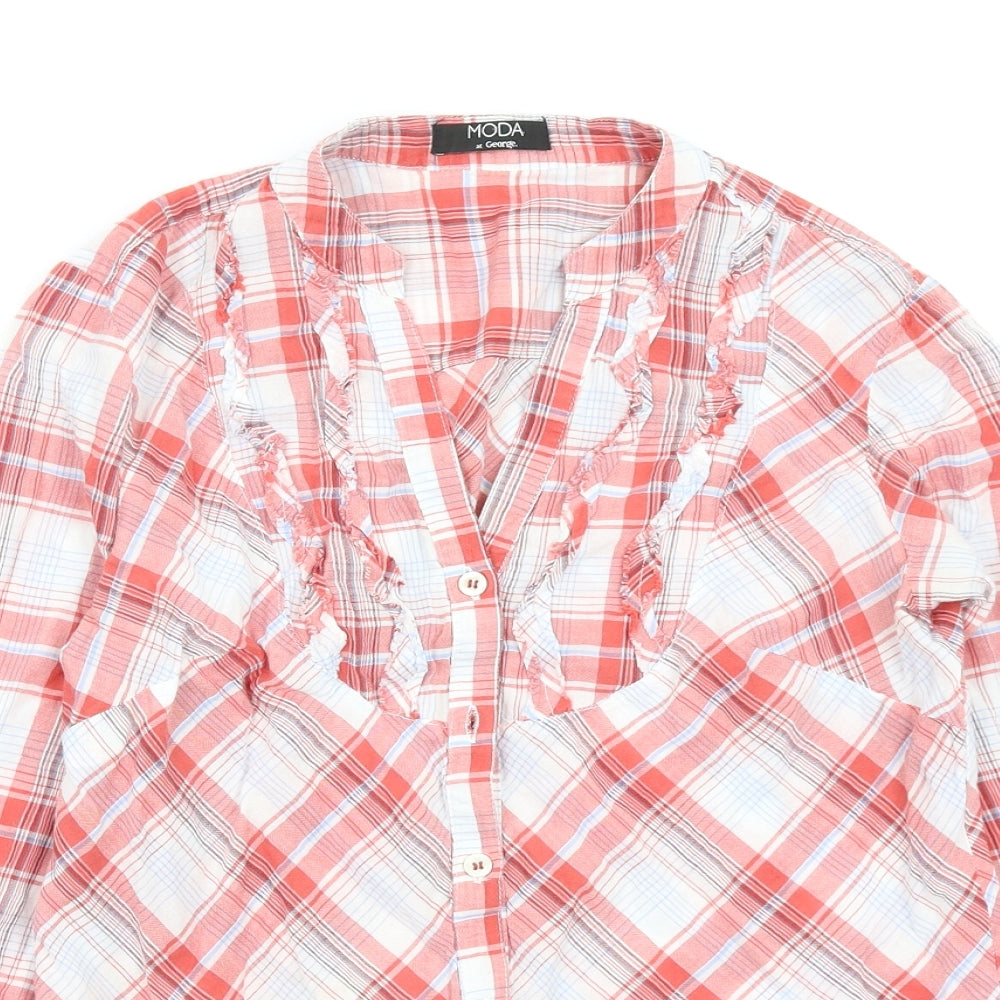 Asda George Womens Multicoloured Check  Basic Button-Up Size 12