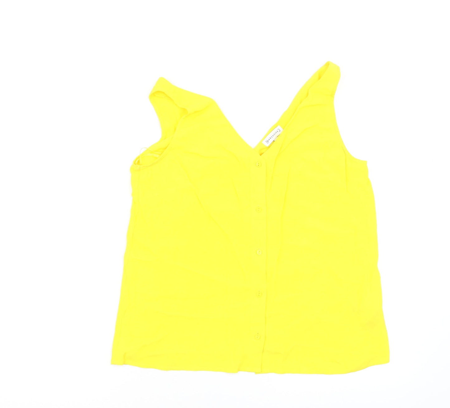 Womens UK Size 12 Warehouse Yellow Basic Blouse