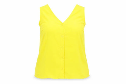 Womens UK Size 12 Warehouse Yellow Basic Blouse