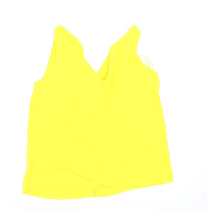 Womens UK Size 12 Warehouse Yellow Basic Blouse