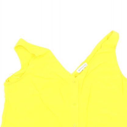 Womens UK Size 12 Warehouse Yellow Basic Blouse