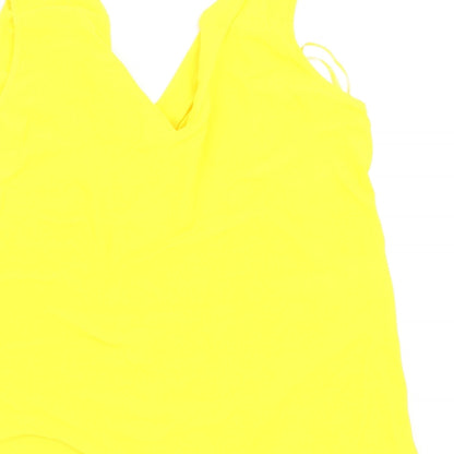 Womens UK Size 12 Warehouse Yellow Basic Blouse