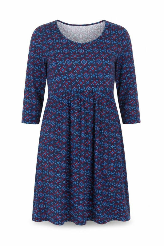 Front view of originals women’s multicoloured geometric fit & flare, size UK 12