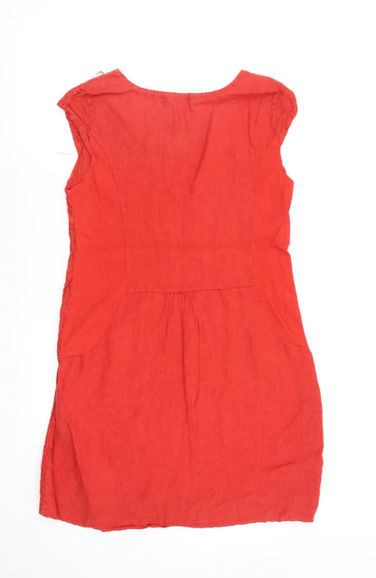 Preworn Womens Red Geometric  A-Line  Size L