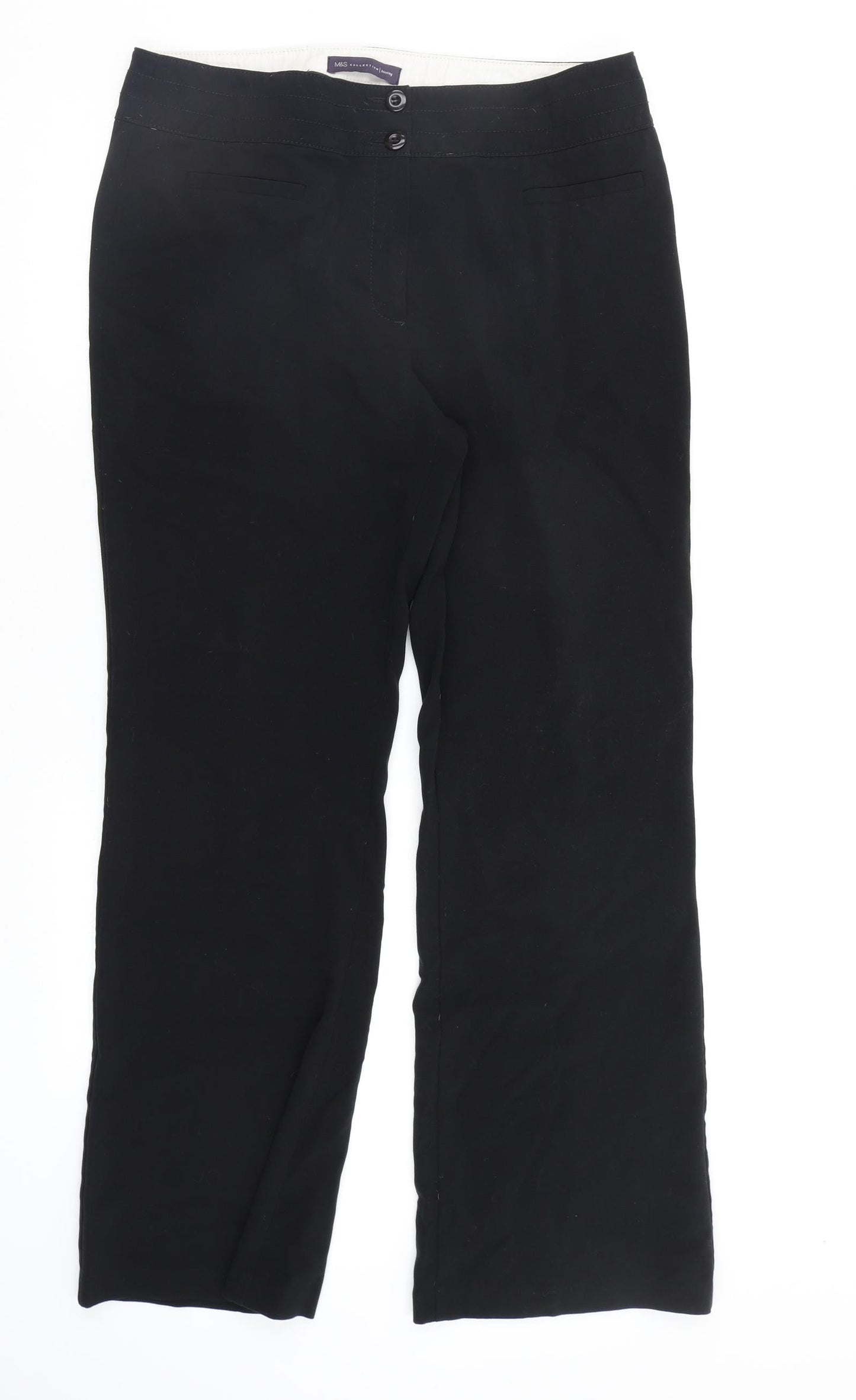 Womens UK Size 14 M&S Regular Fit  Black Trousers