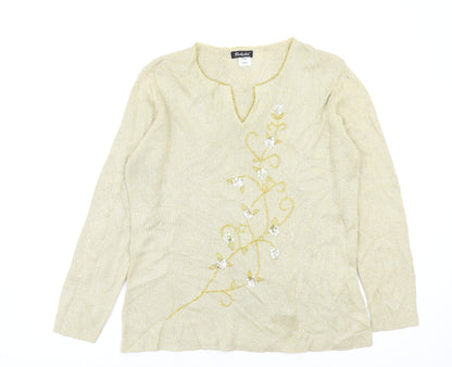 Womens UK Size 14 Berkertex Gold Pullover Jumper