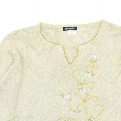 Womens UK Size 14 Berkertex Gold Pullover Jumper