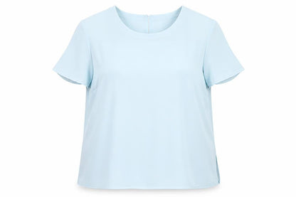 Womens UK Size 18 Gold Blue Basic Blouse