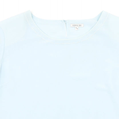 Womens UK Size 18 Gold Blue Basic Blouse