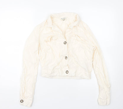 Womens UK Size 10 Miss Selfridge White Basic Button-Up