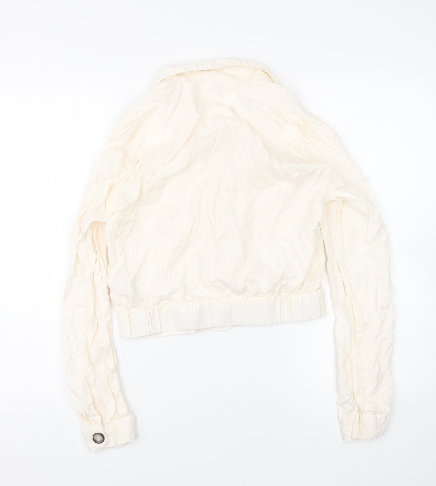 Womens UK Size 10 Miss Selfridge White Basic Button-Up
