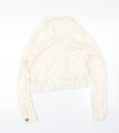 Womens UK Size 10 Miss Selfridge White Basic Button-Up