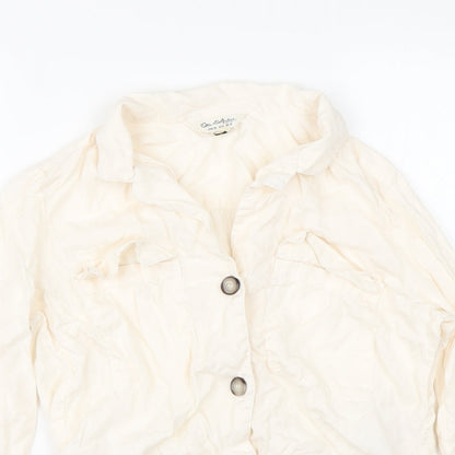 Womens UK Size 10 Miss Selfridge White Basic Button-Up