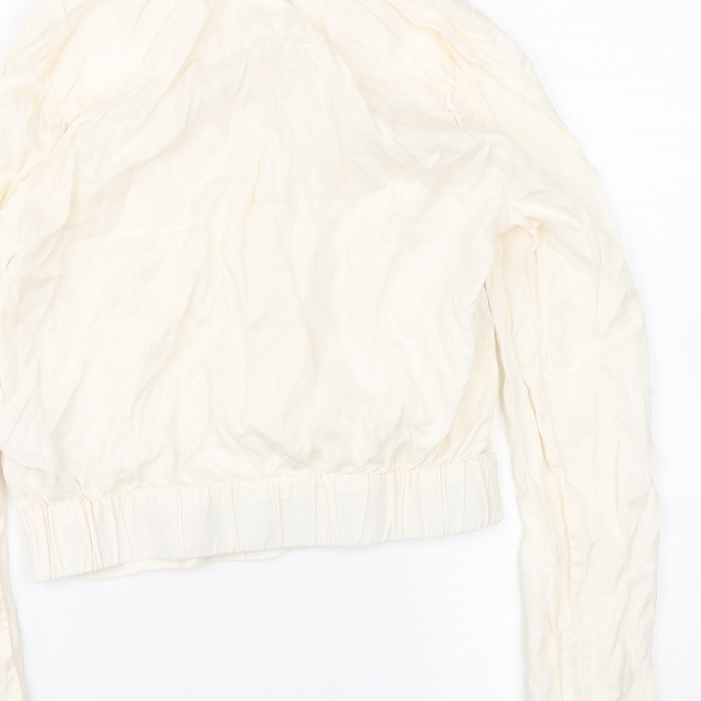 Womens UK Size 10 Miss Selfridge White Basic Button-Up
