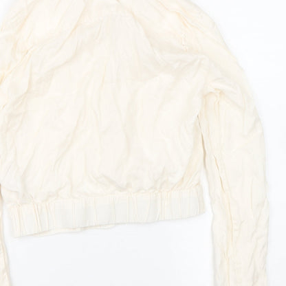 Womens UK Size 10 Miss Selfridge White Basic Button-Up