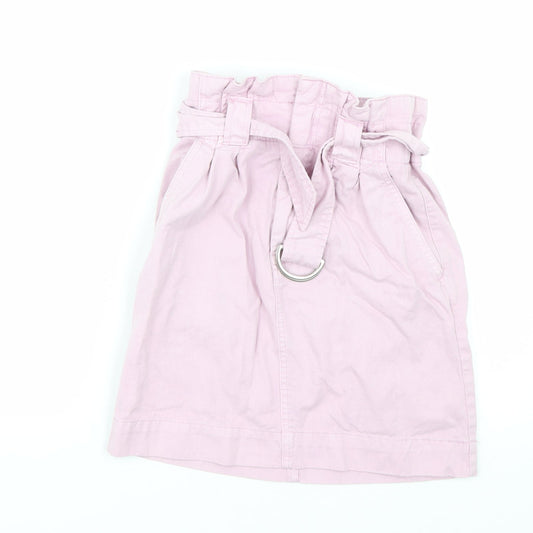 H&M Womens Pink  Denim Mini Skirt Size 28 in