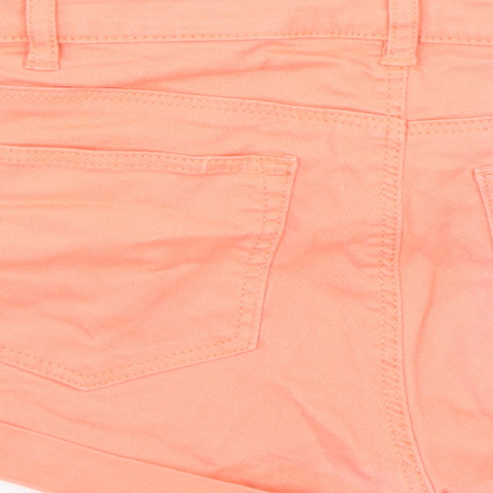H&M Womens Orange  Denim Paperbag Shorts Size 4
