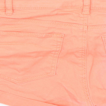 H&M Womens Orange  Denim Paperbag Shorts Size 4