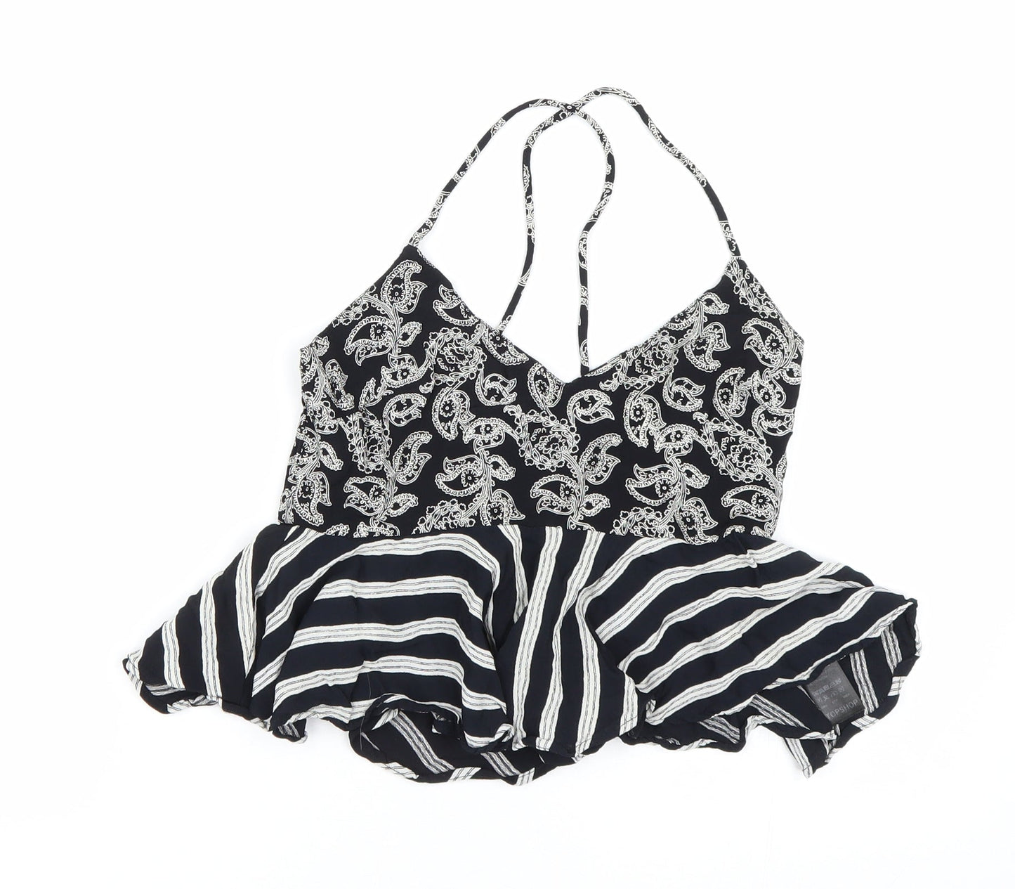 Womens UK Size 8 Topshop Black Cropped Tank