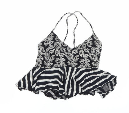Womens UK Size 8 Topshop Black Cropped Tank