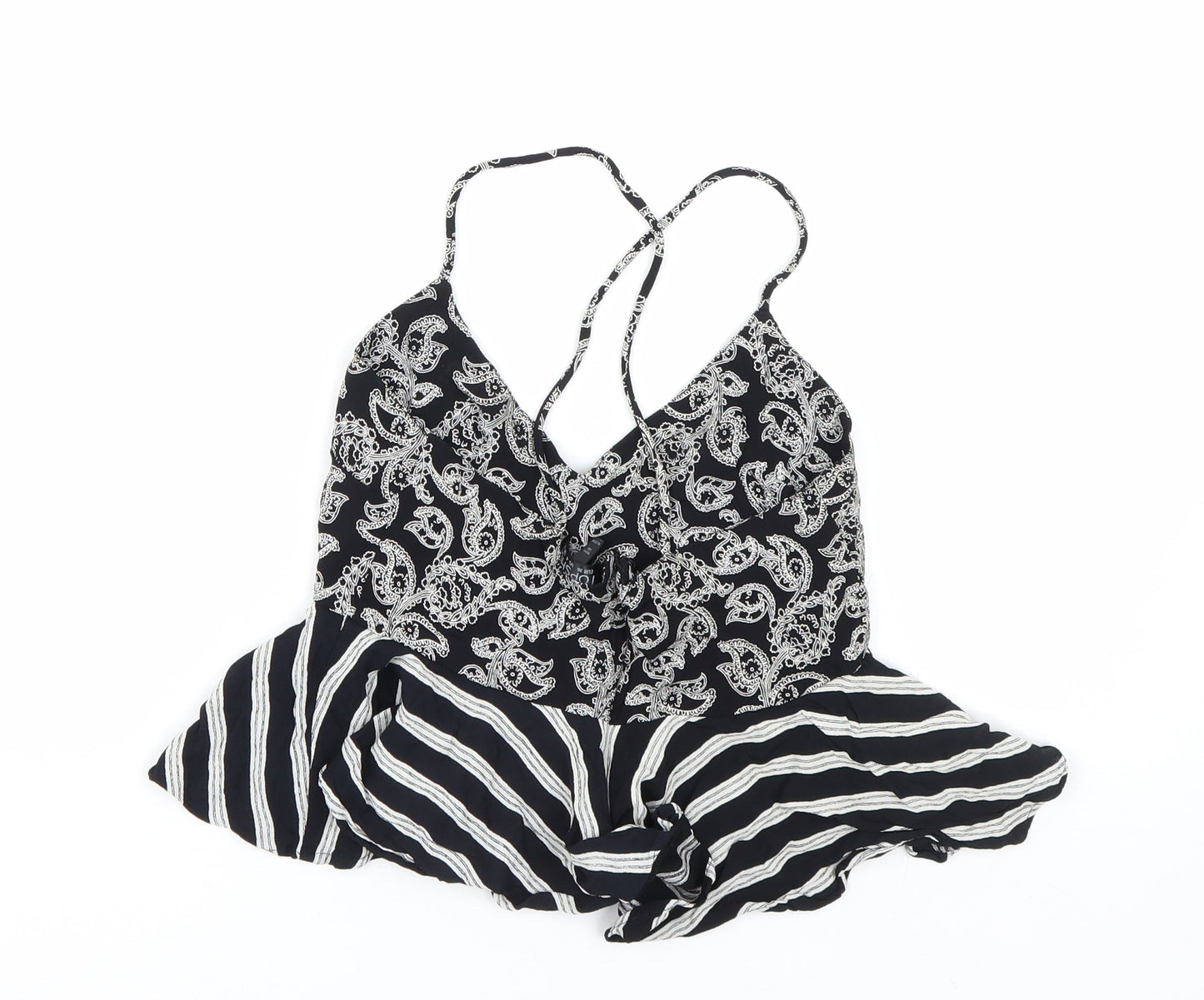 Womens UK Size 8 Topshop Black Cropped Tank