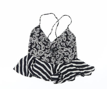 Womens UK Size 8 Topshop Black Cropped Tank