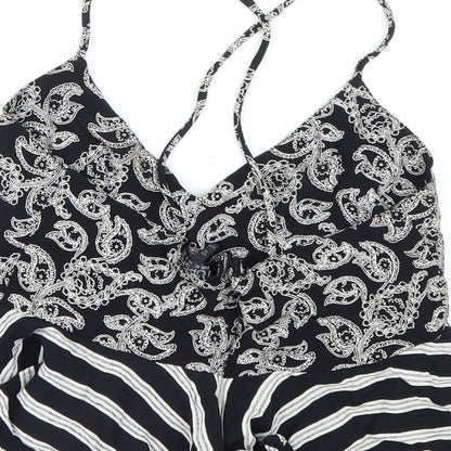 Womens UK Size 8 Topshop Black Cropped Tank