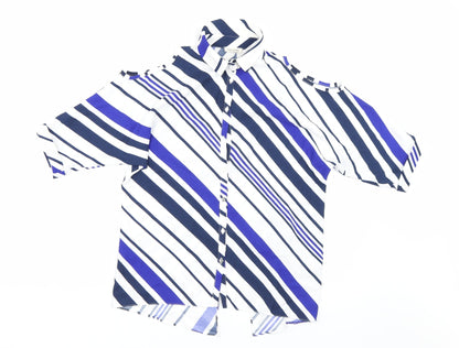 Additional front view of River Island girls’ multicoloured striped basic button-up, size 9-10, years