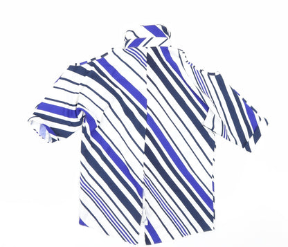 Back view of River Island girls’ multicoloured striped basic button-up, size 9-10, years