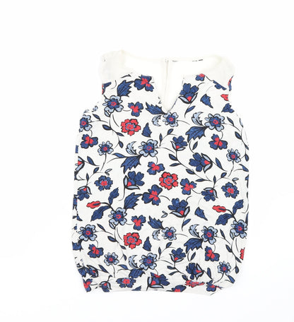 Womens UK Size S Preworn White Basic Tank